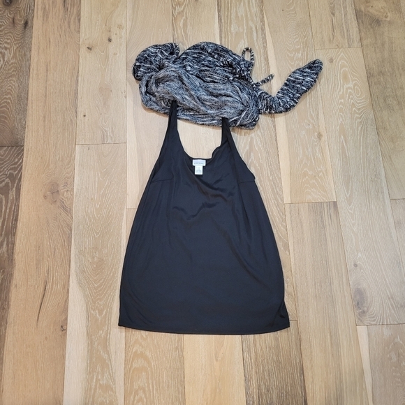 Motherhood Maternity black/white marled cowl neck Tunic size Medium - Picture 5 of 6